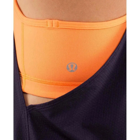 Lululemon Women's 4 No Limits Tank Top - Black Swan / Creamsicle Pop - Picture 7 of 13